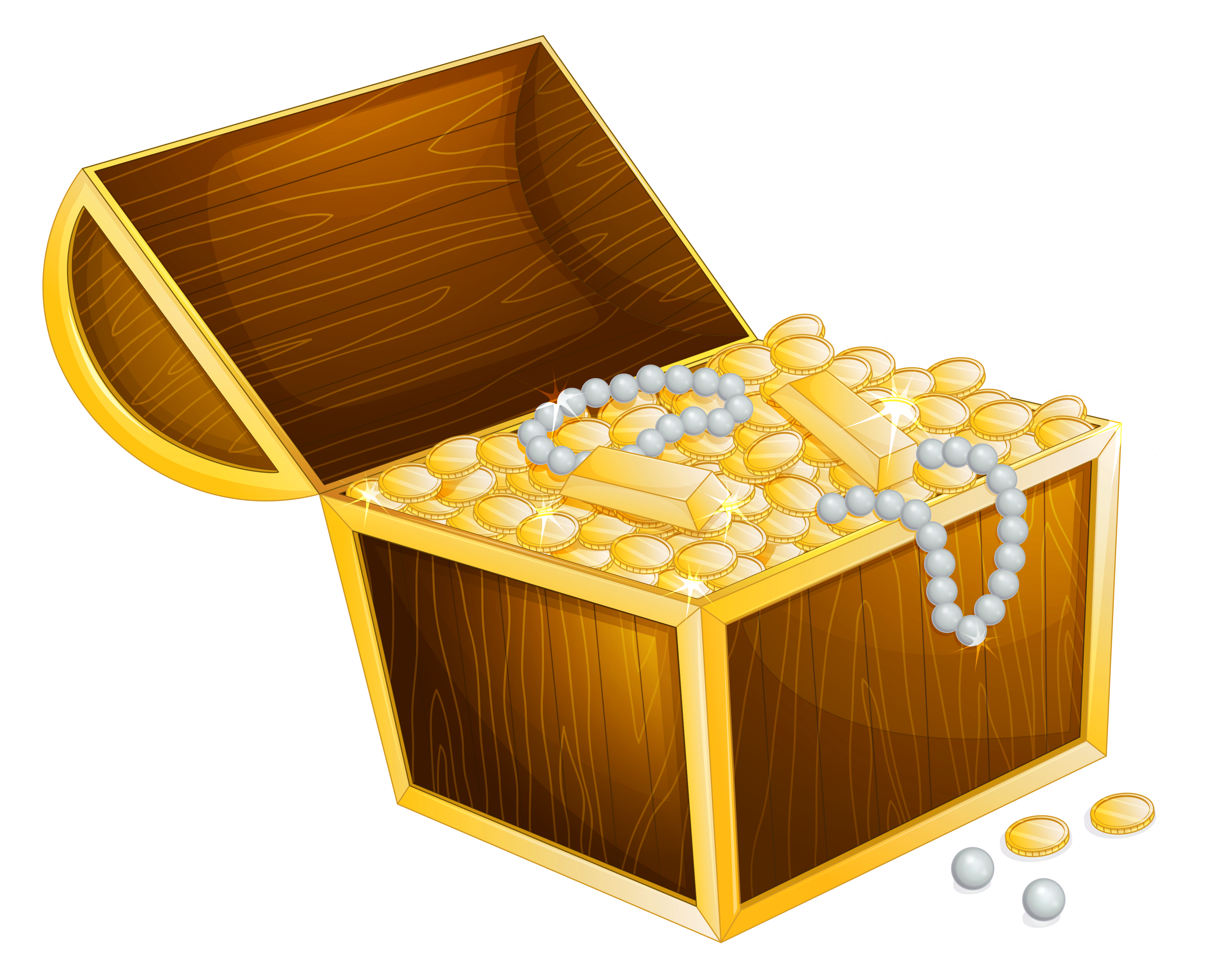 Transparent treasure chest picture cliparts