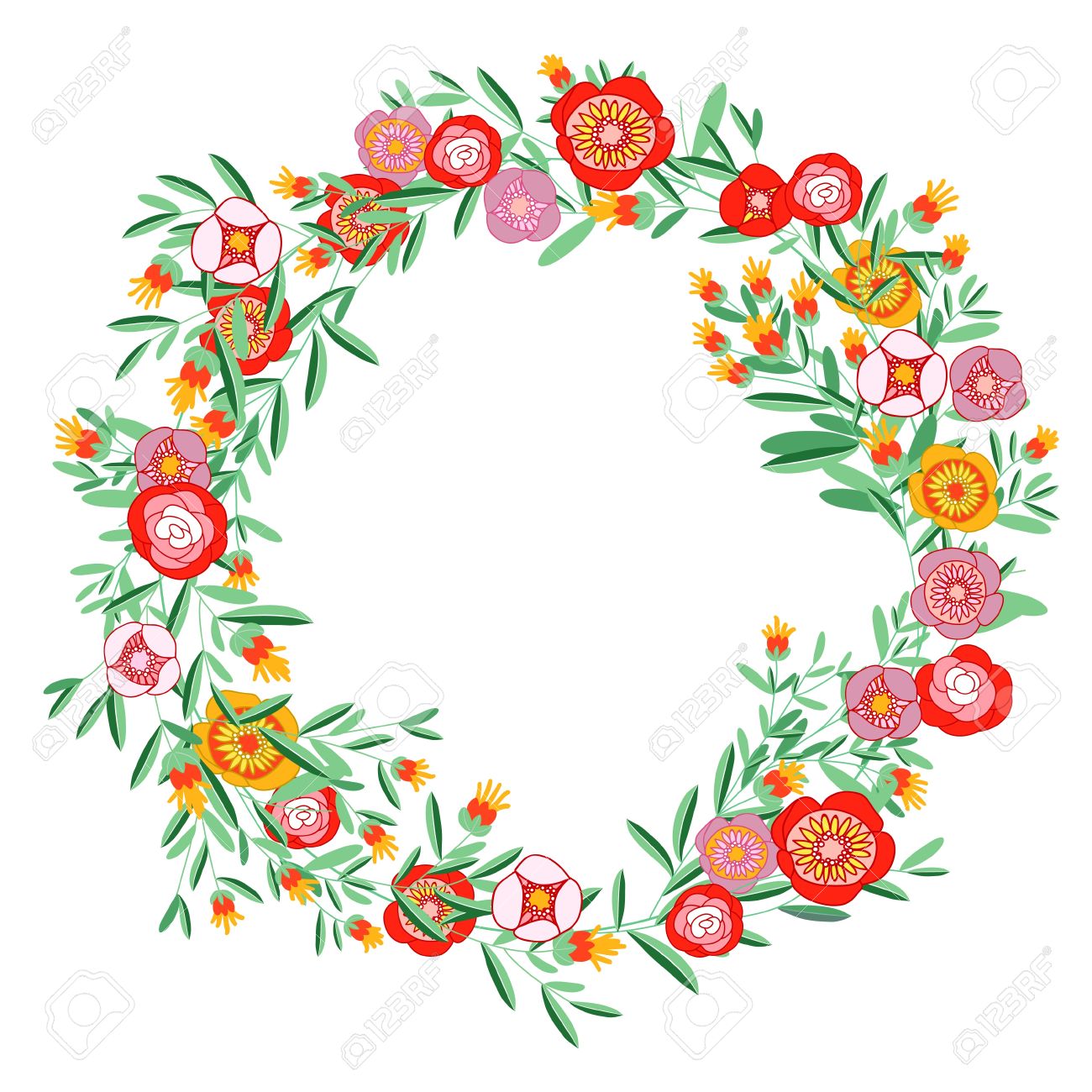 Flower wreath clipart