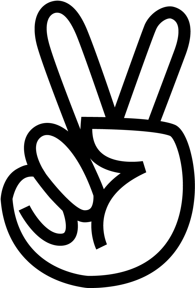 Peace sign hand clipart