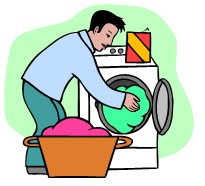 Man doing laundry clipart kid