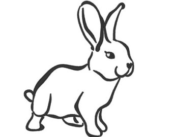 Bunny outline free download on jpg 3