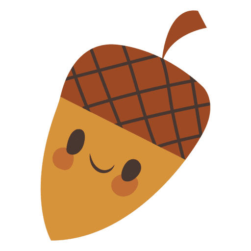 Cute smiley acorn design for shirts clipart transparent