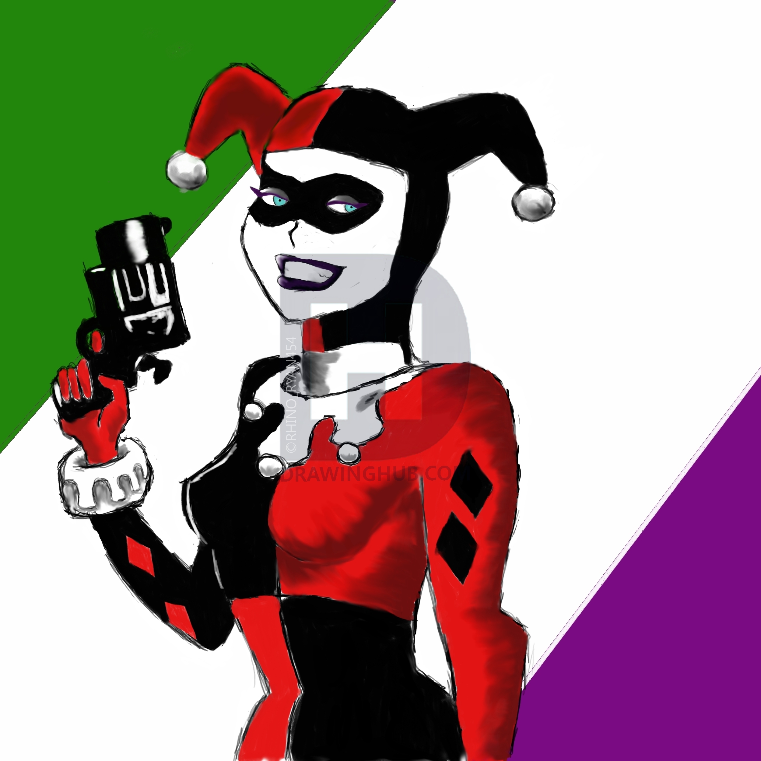 Sintético 98+ Foto Imágenes De Harley Quinn En Caricatura Mirada Tensa