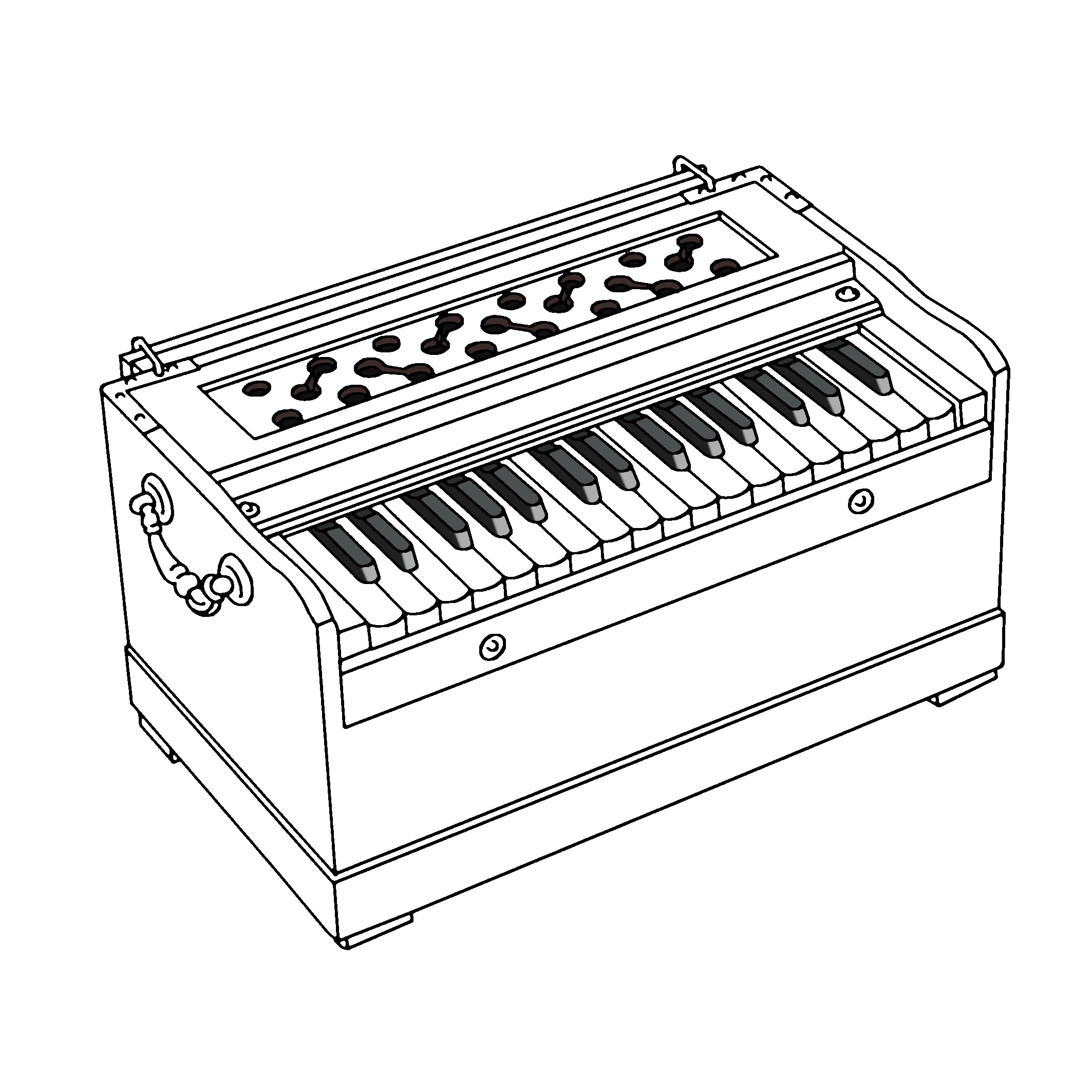 Harmonium illustration drawing clipart picture