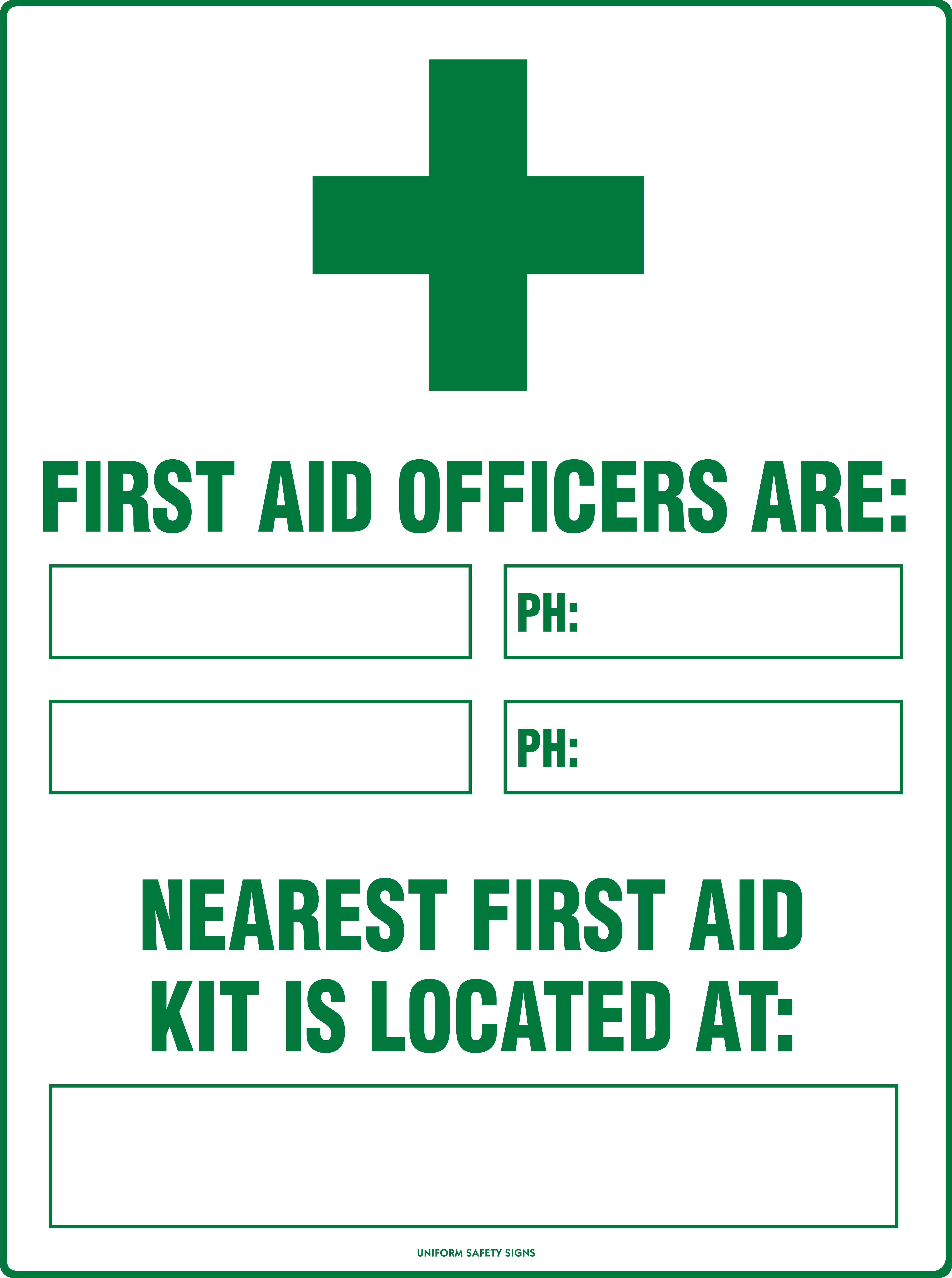 First Aid Signage Printable