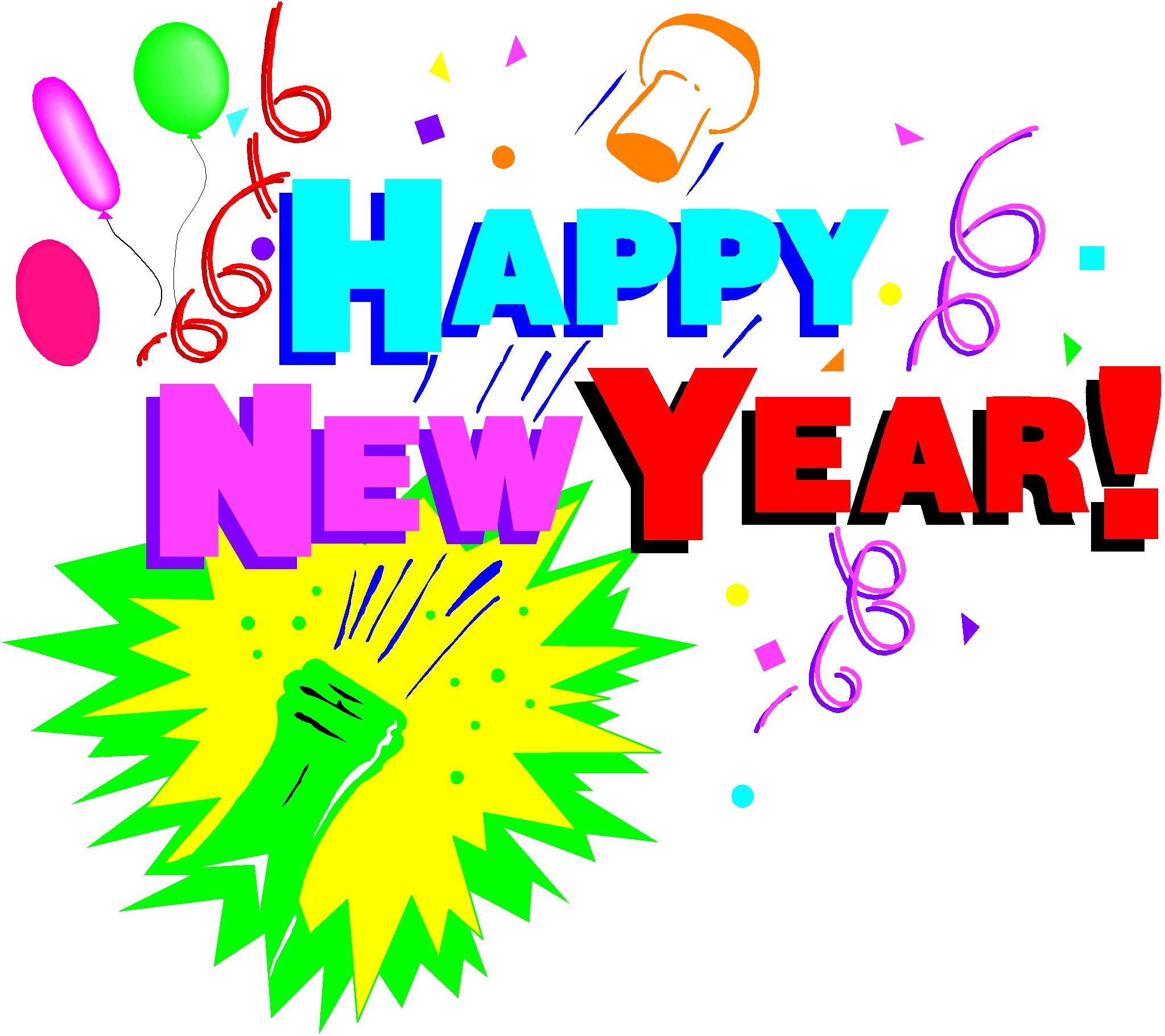 Free clipart of new years eve party