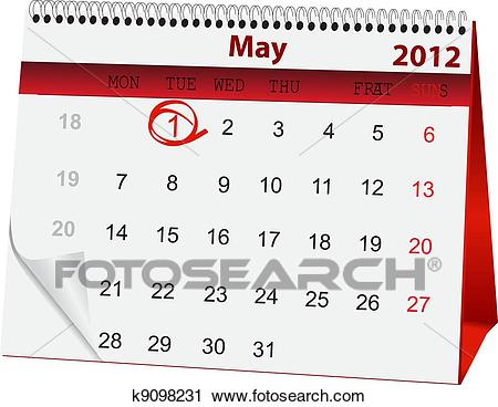 Clipart of holiday calendar for 1 May k9098231.