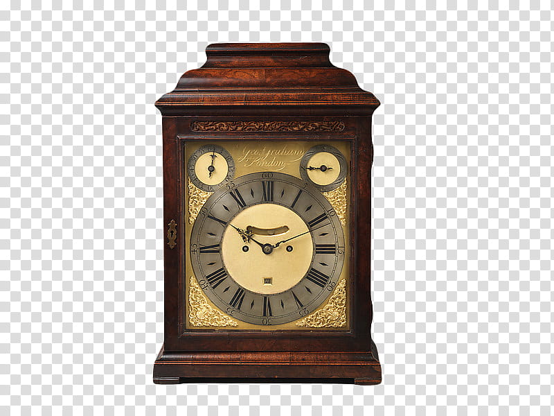 brown wooden chronograph tabletop clock displaying : time.