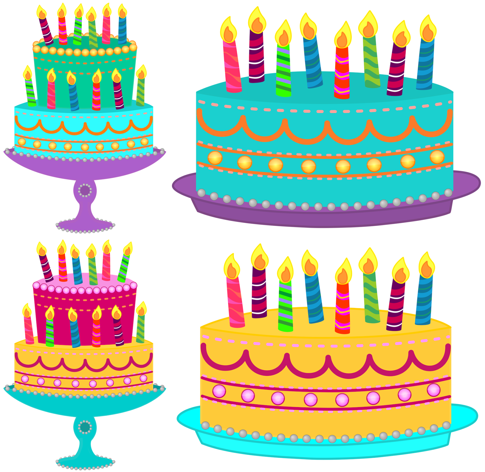 July Birthday Cake Clipart Blue cake with no candles.