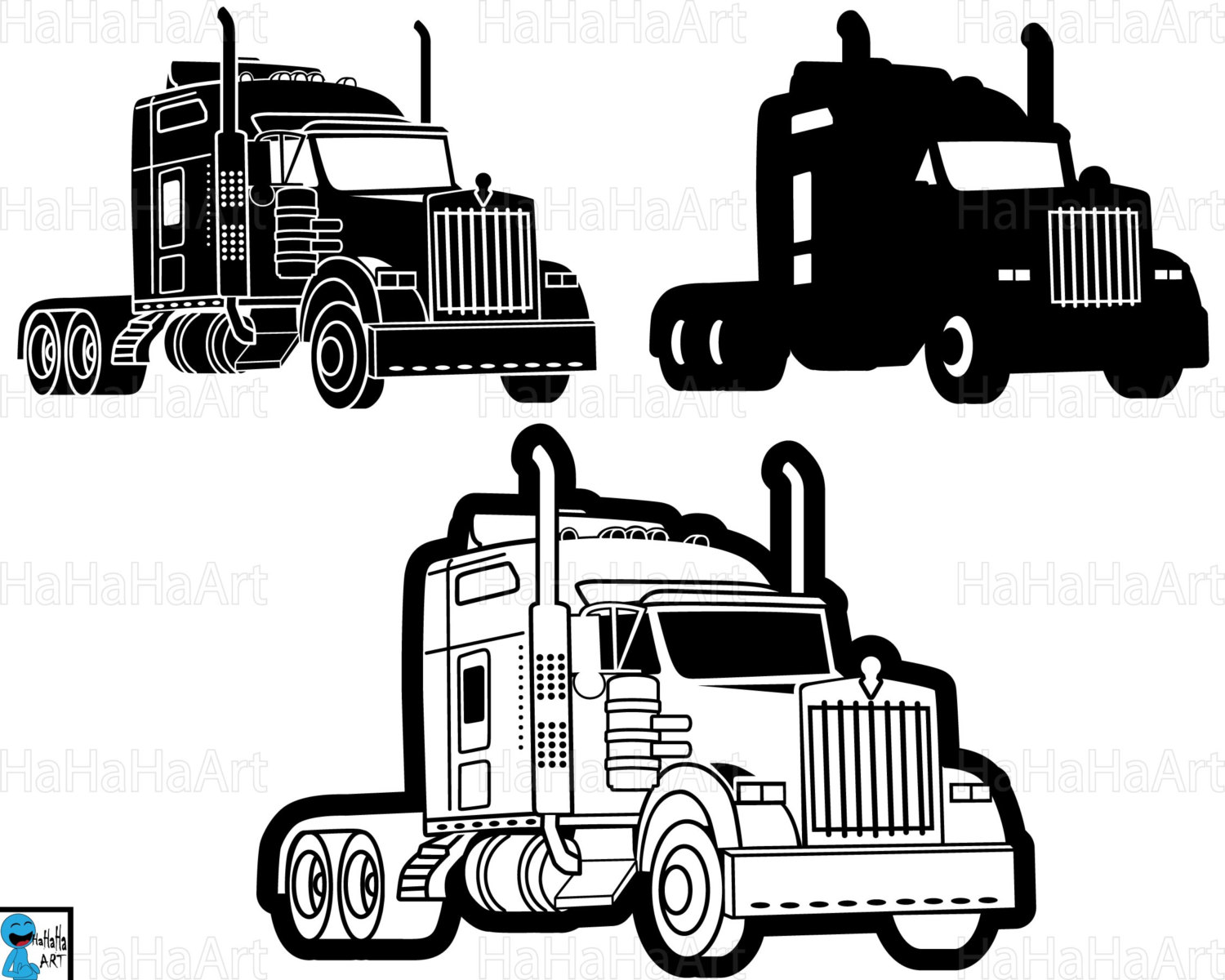 18 Wheeler Truck Clipart.