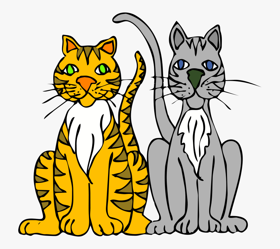 Clip Art Two Cats, Cliparts & Cartoons.