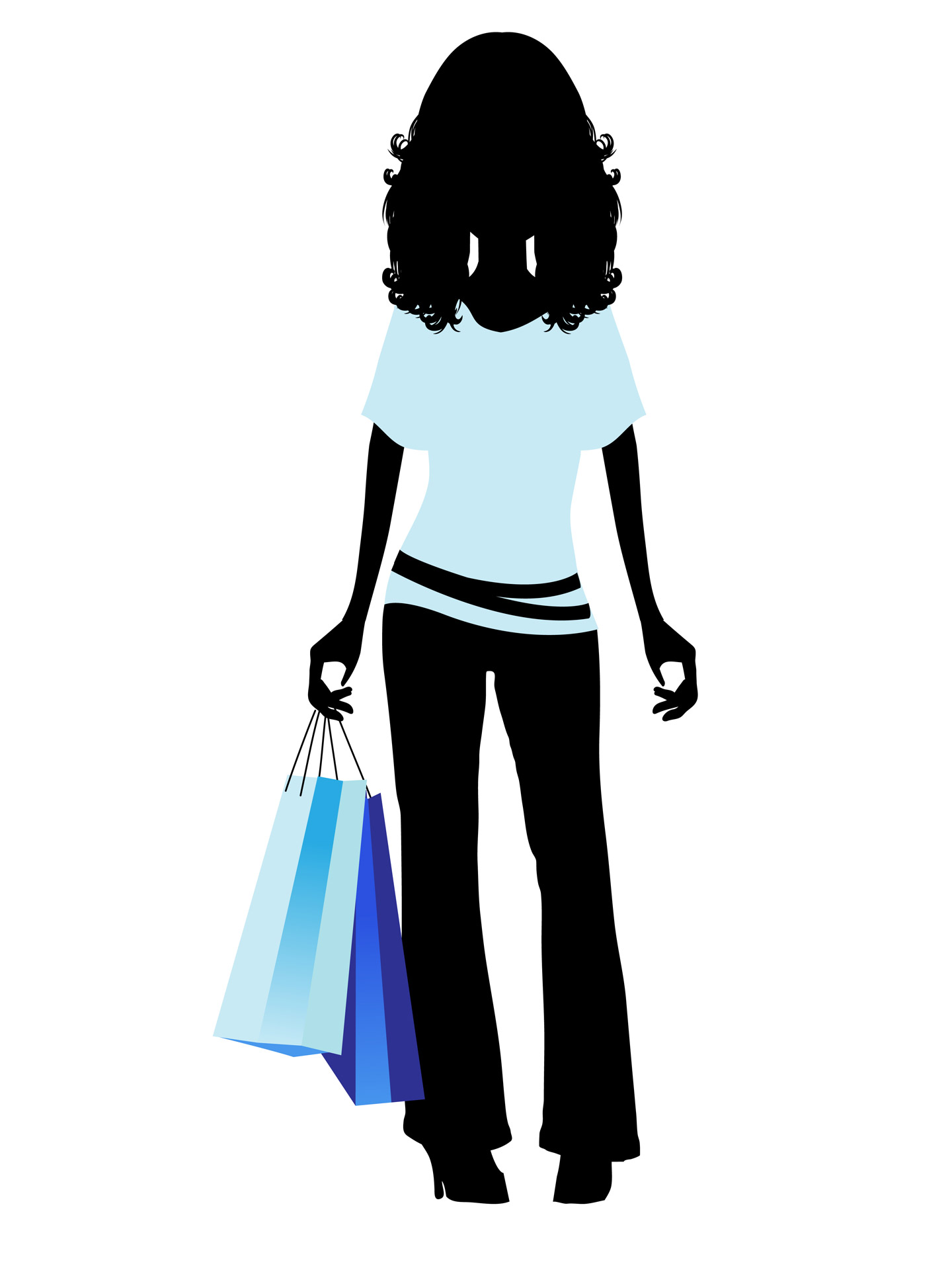 Black Silhouette Woman Purple Shopping Bag Png Fashion.