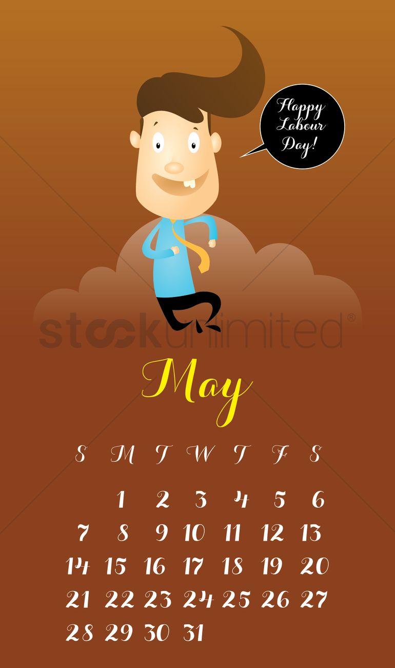 May 2017 character calendar Vector Image.