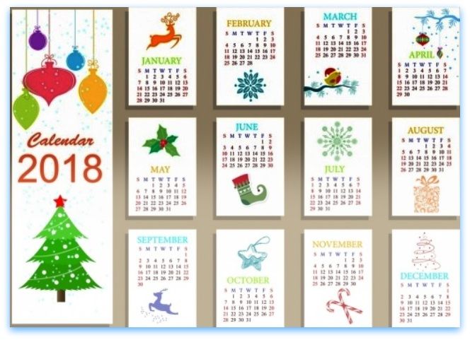 Free 2018 clipart calendar.