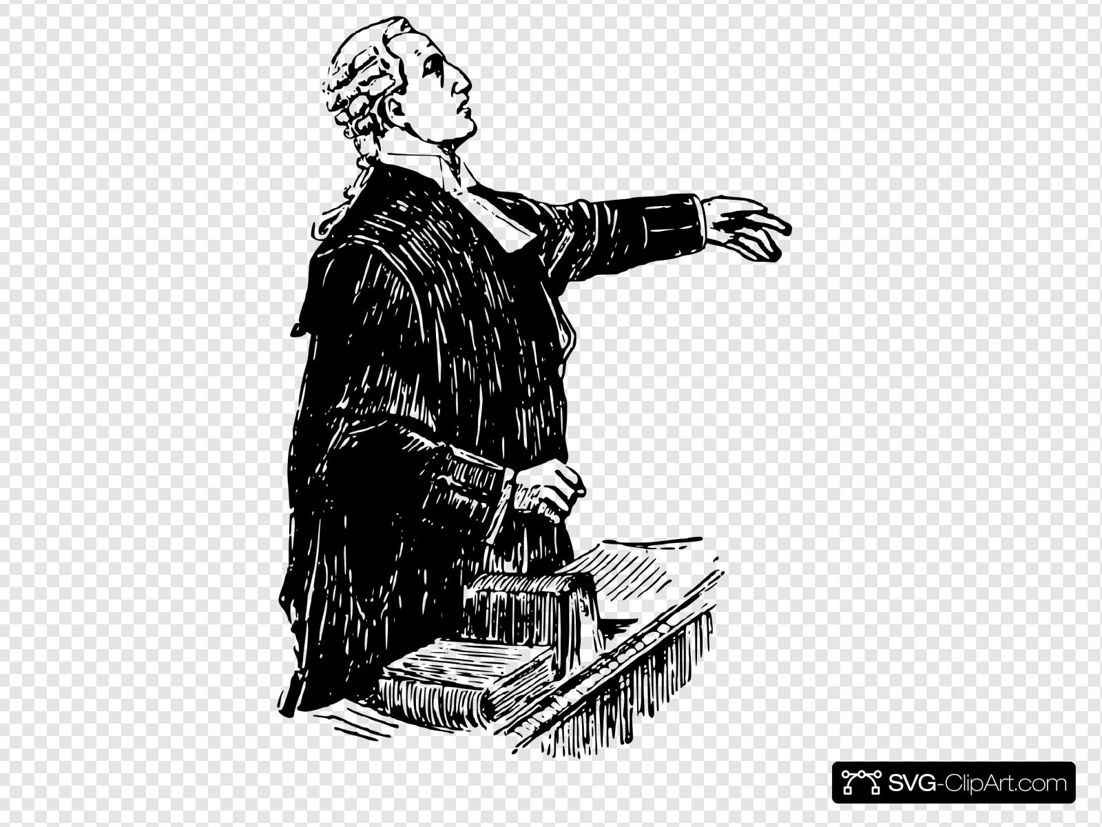 English Lawyer, Early 20th Century. Clip art, Icon and SVG.