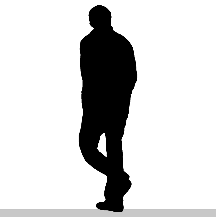 2d Silhouette Man 3D Model.