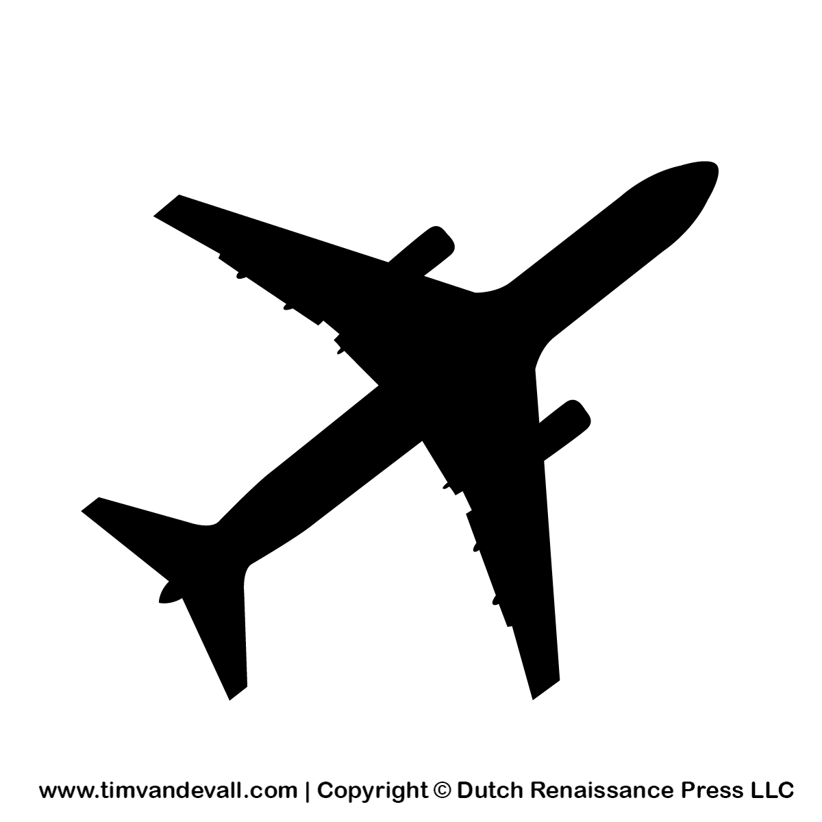 Silhouette of 300l plane vector clipart.