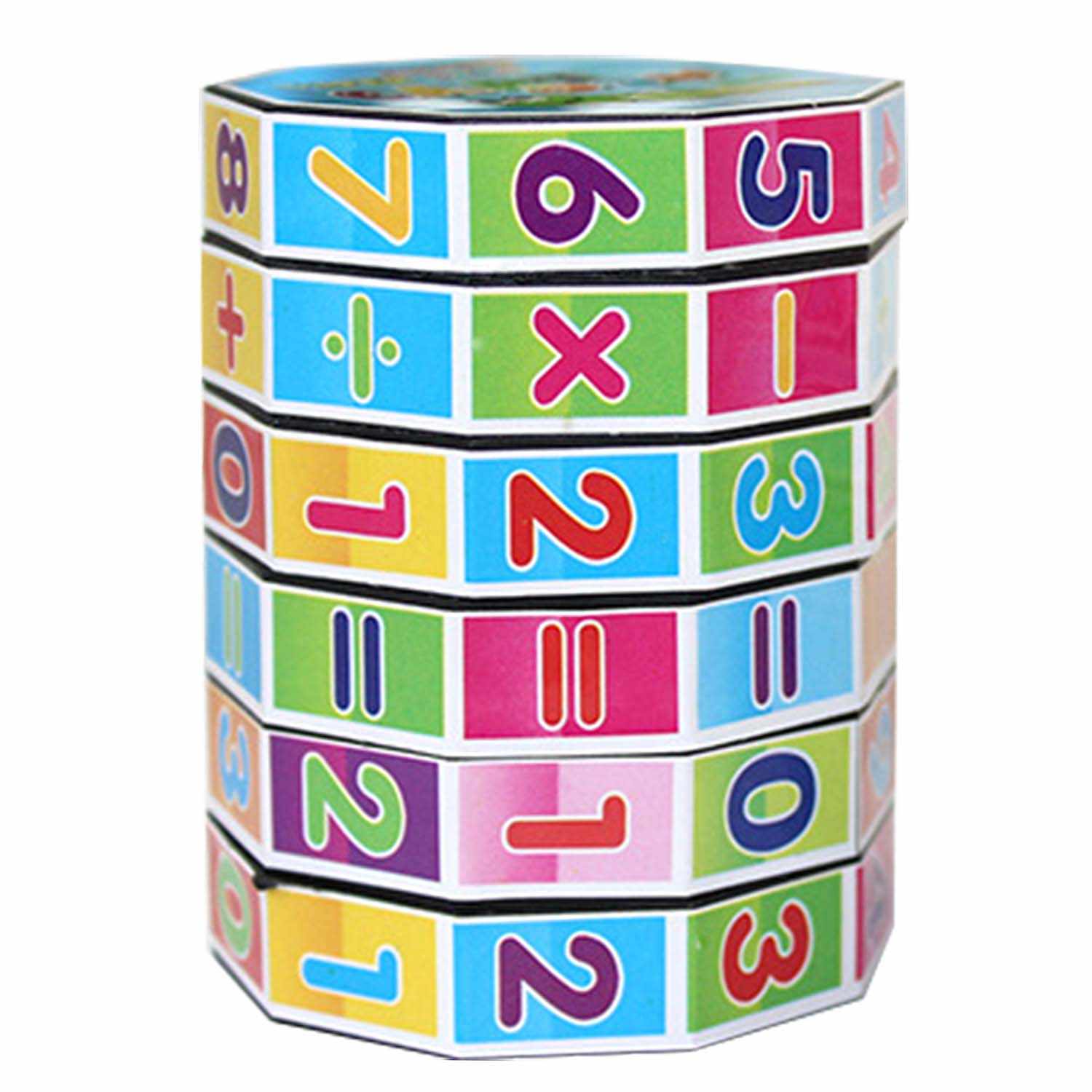 Cartoon Colorful 6 Layers Mathematics Numbers Cube Sliding Puzzle Cube  Numbers and Signs Fun Education Learning Math Toy.