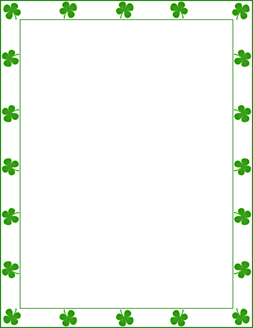 Four leaf clover border clip art.