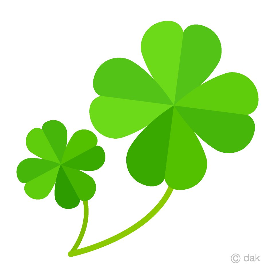 Free Two Four Leaf Clovers Clipart Image｜Illustoon.