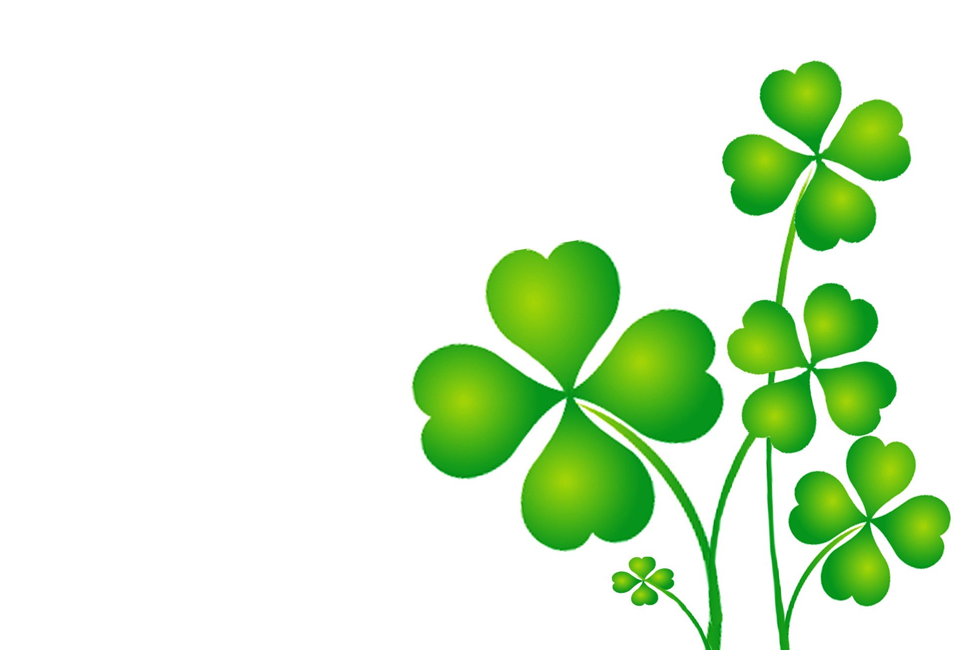 st patricks free downloadable 4 leaf clovers.