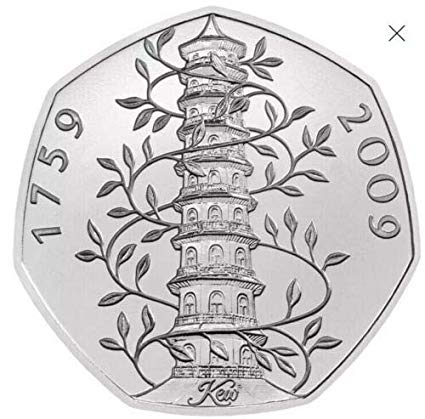 2019 Kew Gardens Brilliant Uncirculated BUNC 50p Fifty Pence Coin In Capsule.