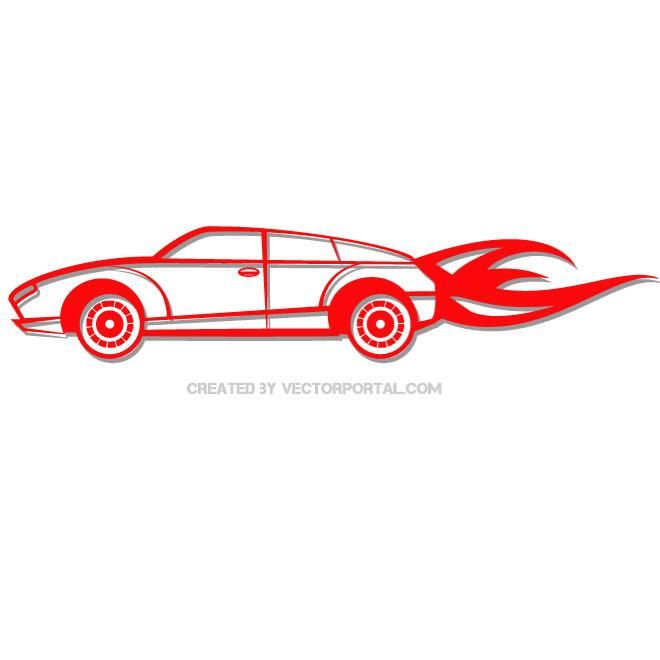 Red fast car vector clip art. in 2019.