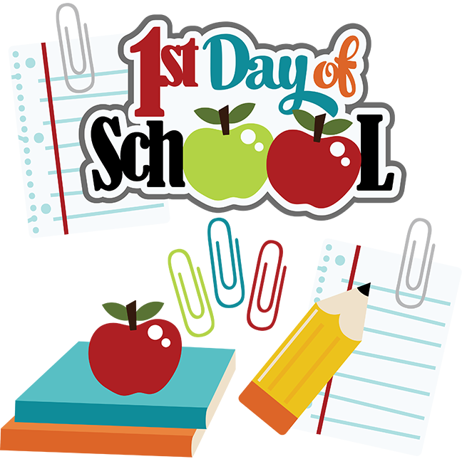 My First Day At School Clipart.