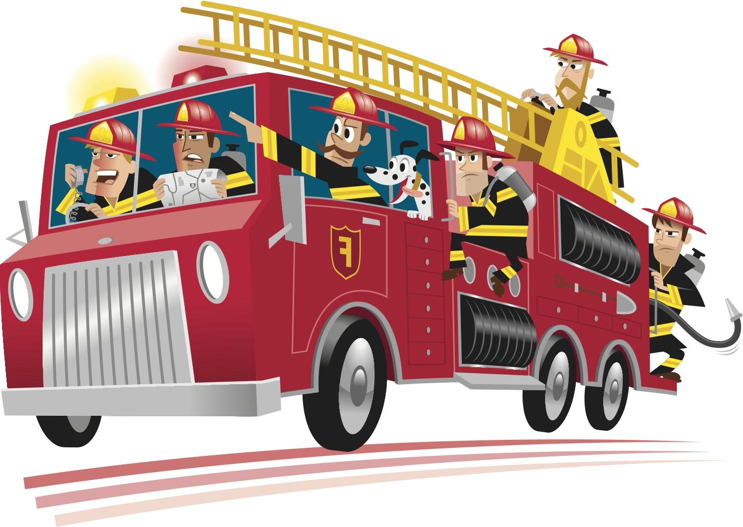 Hd cartoon fire truck clipart clipartcow library.