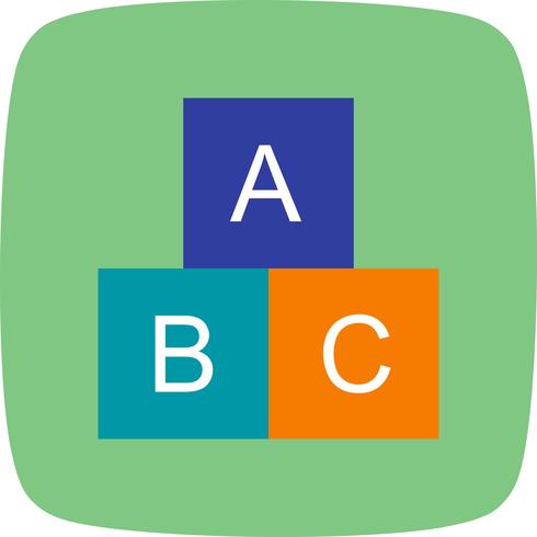 ABC Cubes Vector Icon.