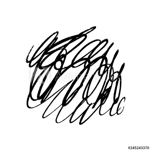 Abstract grunge spot, brush strokes, scribble. Vector.