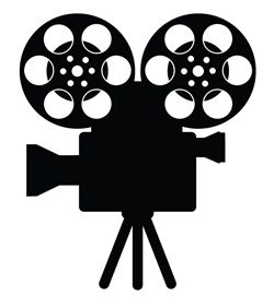 Lights, action camera clip art.