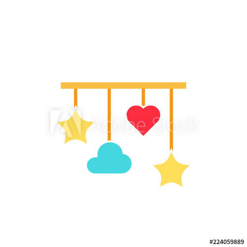 Baby crib mobile icon. Clipart image isolated on white.