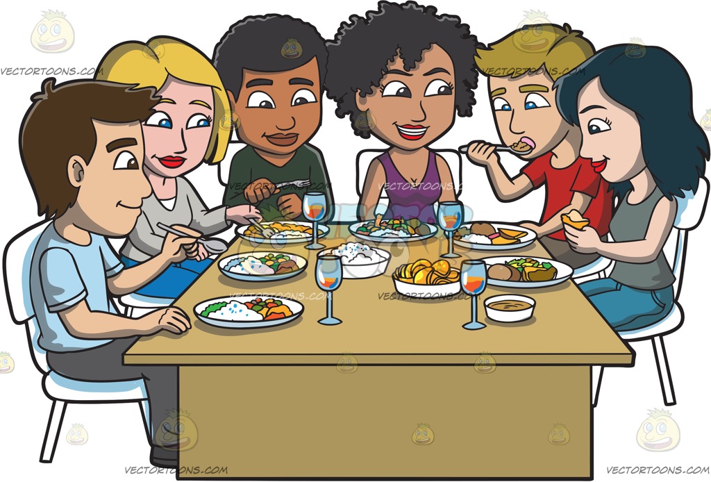 Friends Eating Lunch Clipart.