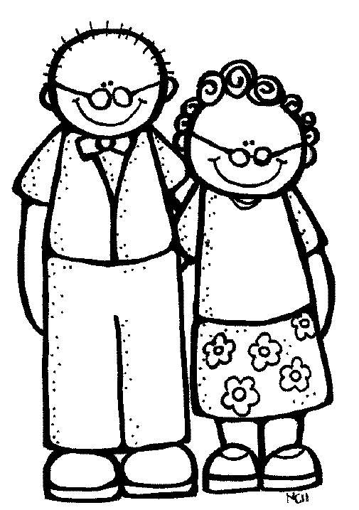 Grandparents Clipart Black And White.