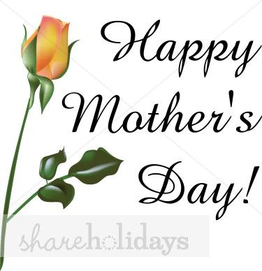 Happy Mother\'s Day Clip Art Black and White.