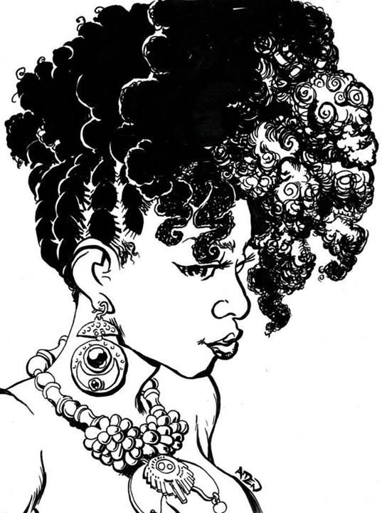 Black girl with braids clipart.