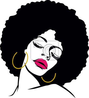 afro hair hippie woman pop art Pentaptych • Pixers®.