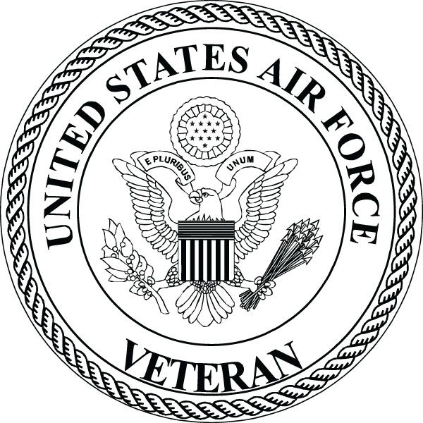 US Air Force Veteran Insignia Clip Art For Military Gifts.