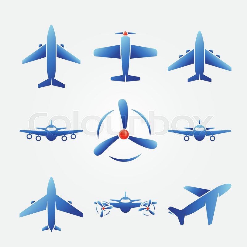 Plane blue icons.