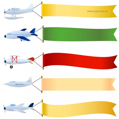 Airplane with banner clipart free.