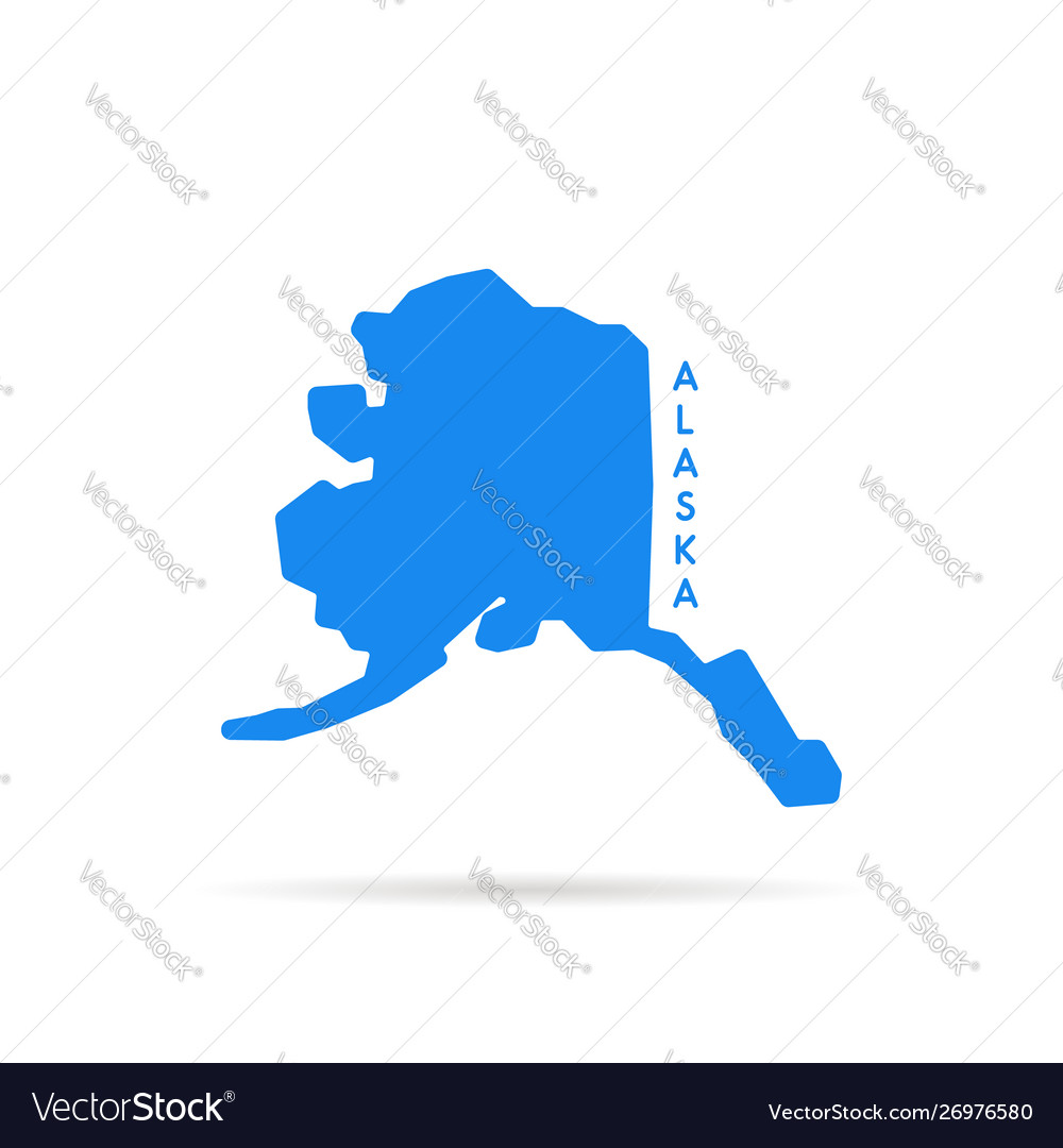 Blue simple alaska map logo.