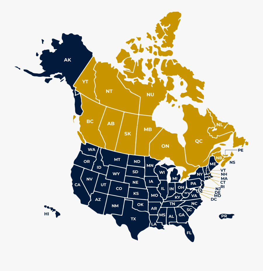 Canada Usa Mexico Map , Free Transparent Clipart.