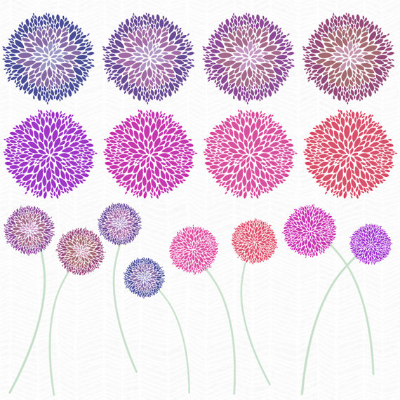 Allium Flower Clip Art.