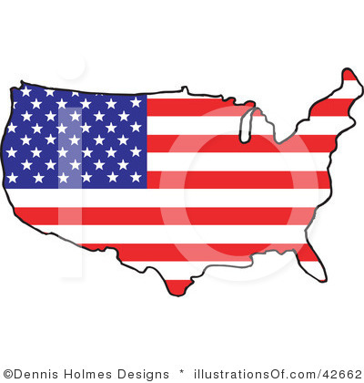 United States Clip Art Map.