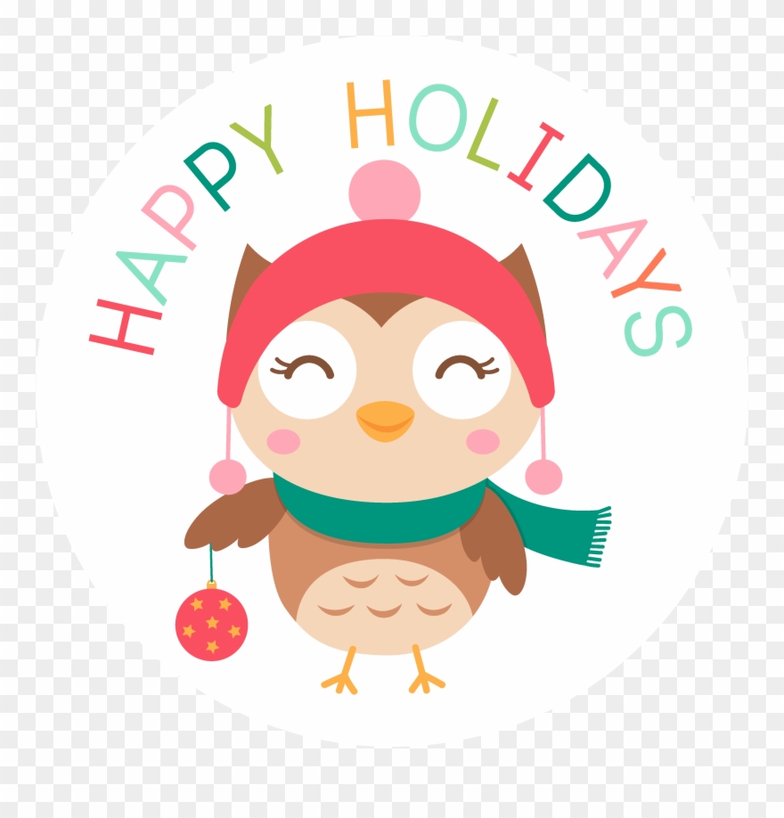 Happy Holidays Christmas Owl.