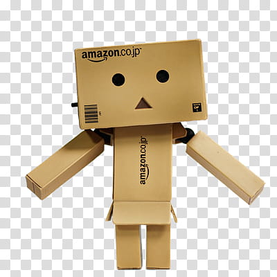 Danbo, Amazon cardboard box robot transparent background PNG.