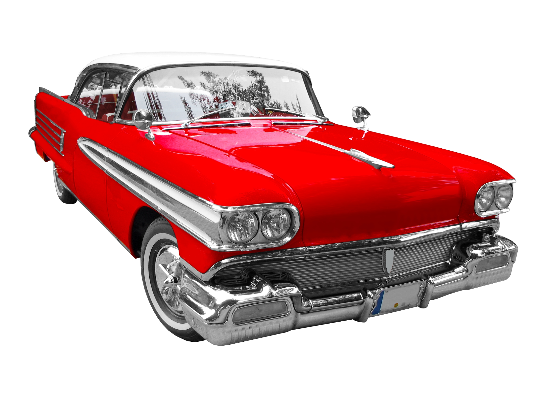 Red classic car clipart.