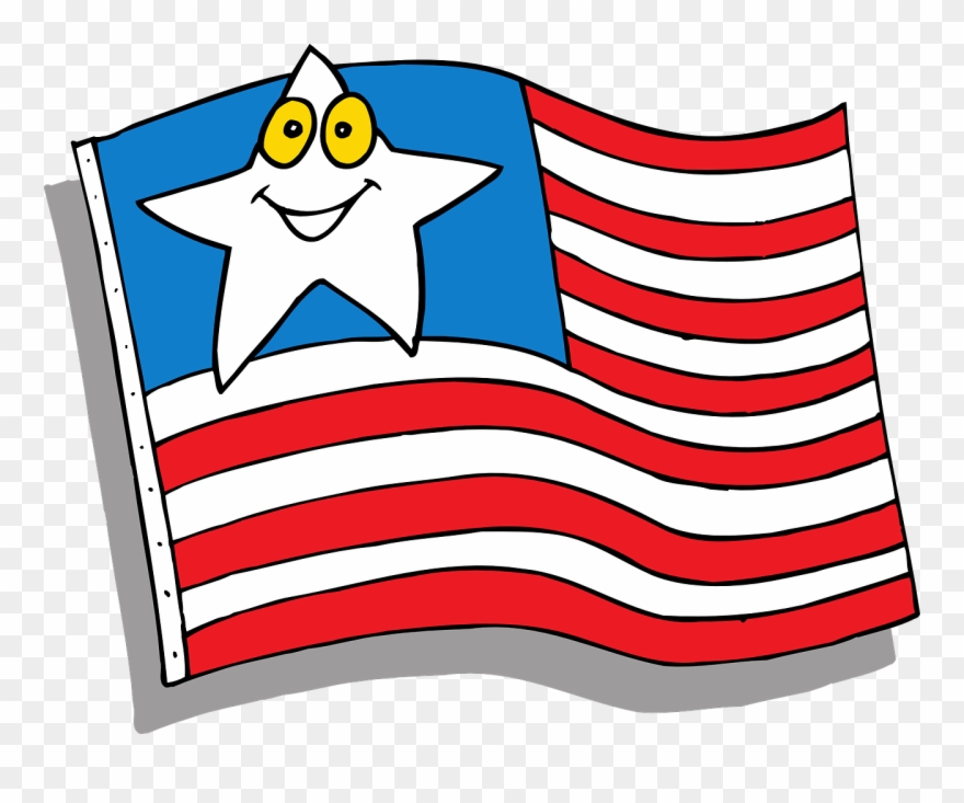 Cartoon American Flag Flag Star Face Cartoon American.