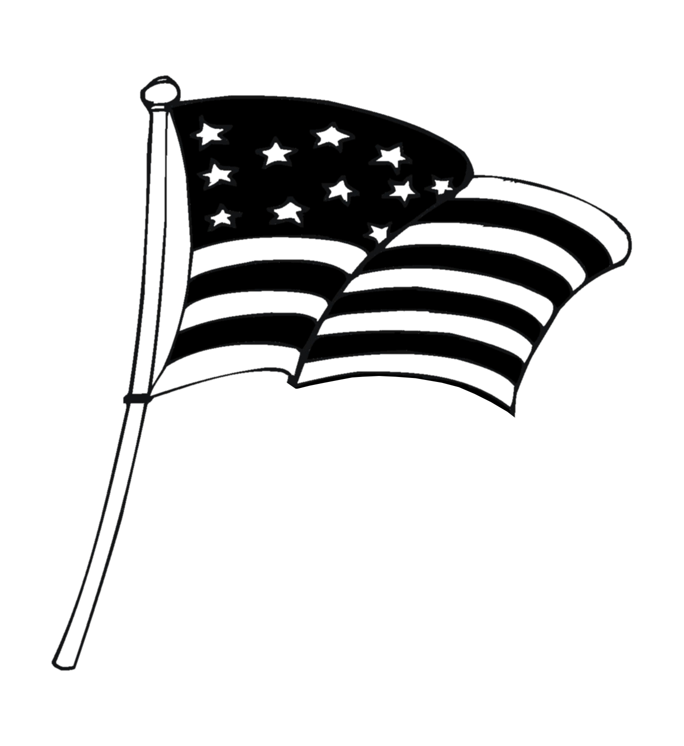 Free American Flag Clip Art Black And White, Download Free.